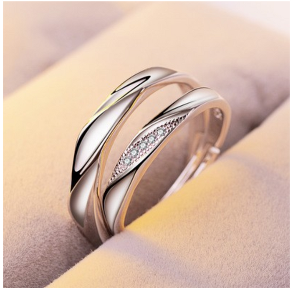 [Couple Ring Set @ RM45] [Comes With Ring Box] Luxurious Minimalist Designed Couple Rings