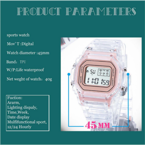 [Buy 2 Watches @ RM35] [100% Ready Stock] Transparent Colourful Unisex Multi-Functional LED Watch