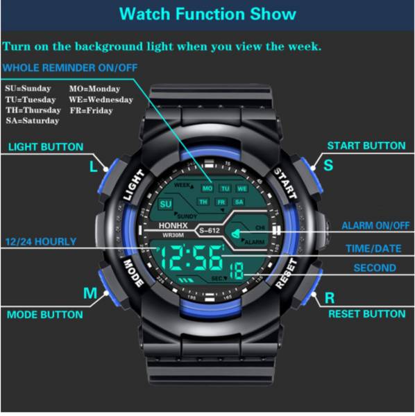 [Bundle for 2 @ RM50] [100% Ready Stock] Classic Designed Multi-Functional Unisex LED Digital Watch