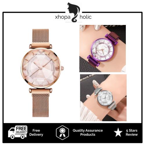 [100% Ready Stock] Fantasy Shine Pearl Diamond Luxury Magnetic Women Watch