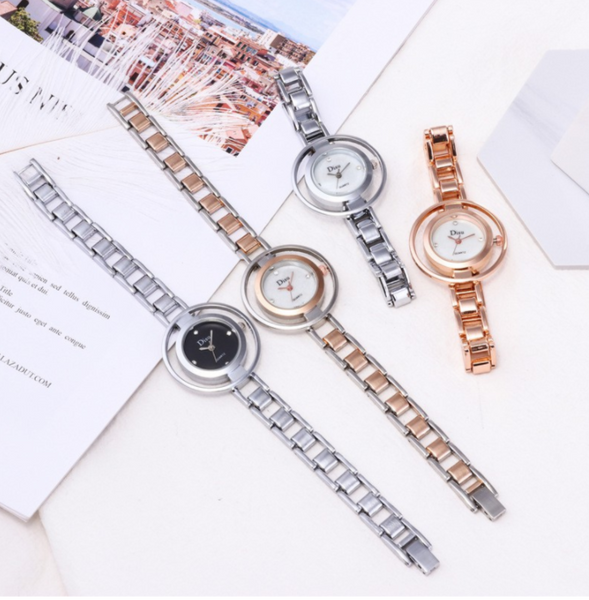 [100% Ready Stock] Elegant Rhinestone Marble Bracelet Women Watch