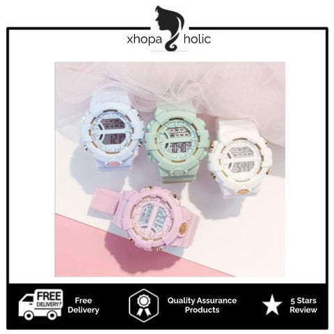 [100% Ready Stock] Colourful Multi-Functional Display Unisex Watch