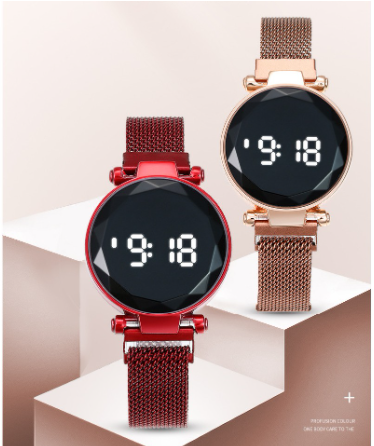 [100% Ready Stock] Luxury LED Touch Screen Magnetic Buckle Women Watch
