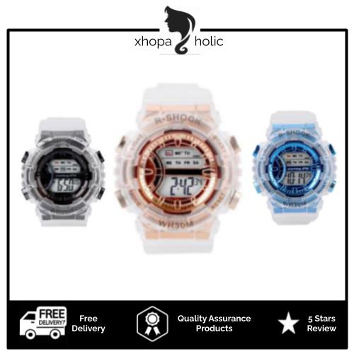 [Bundle For 2 @ RM45] [100% Ready Stock] Transparent Stylish Unisex Multi-Functional LED Watch