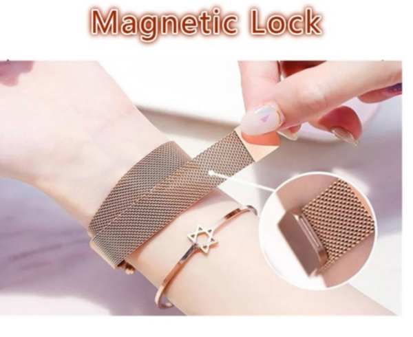 [100% Ready Stock] Starry Diamond Magnetic Buckle Stainless Steel Women Watch