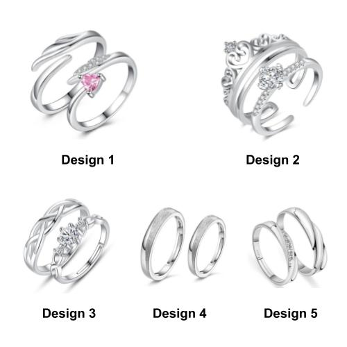 [Couple Ring Set @ RM45] [Comes With Ring Box] Luxurious Minimalist Designed Couple Rings