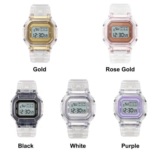 [Bundle for 3 @ RM50] [100% Ready Stock] Transparent Colourful Unisex Multi-Functional LED Watch