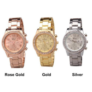 [Bundle For 2 @ RM45] [100% Ready Stock] Luxury Rhinestone Chronograph Designed Women Stainless Steel Watch
