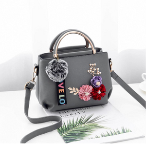Floral Designed Women Sling Satchel Handbag