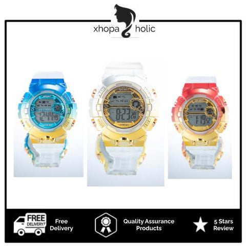 [Bundle for 2 @ RM45] [100% Ready Stock] Transparent Rainbow Colour Unisex Multi-Functional LED Watch