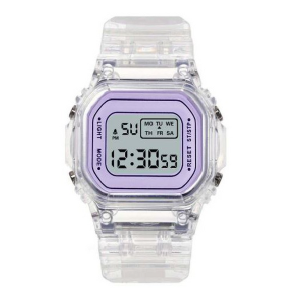 Transparent Colourful Unisex Multi-Functional LED Watch