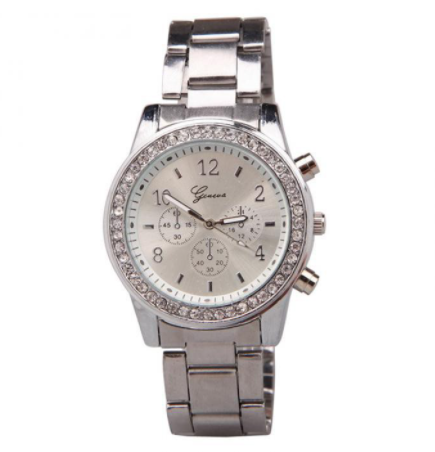 [Bundle For 2 @ RM45] [100% Ready Stock] Luxury Rhinestone Chronograph Designed Women Stainless Steel Watch