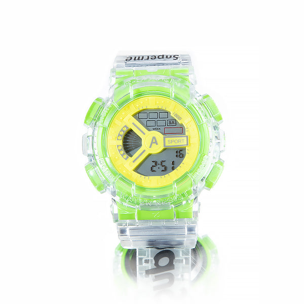 [100% Ready Stock] Transparent Solid Colour Unisex Multi-Functional LED Watch